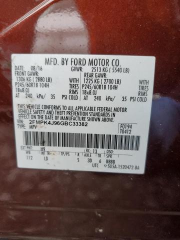 Photo 12 VIN: 2FMPK4J96GBC33382 - FORD EDGE SEL 