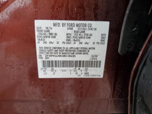 Photo 11 VIN: 2FMPK4J96GBC36220 - FORD EDGE 