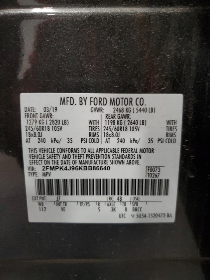 Photo 12 VIN: 2FMPK4J96KBB86640 - FORD EDGE 