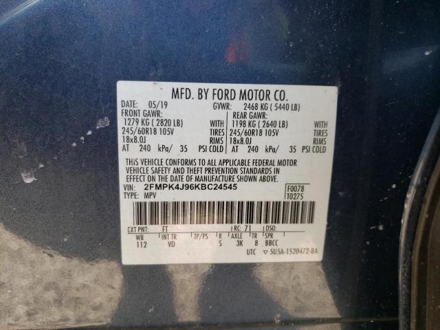 Photo 12 VIN: 2FMPK4J96KBC24545 - FORD EDGE SEL 