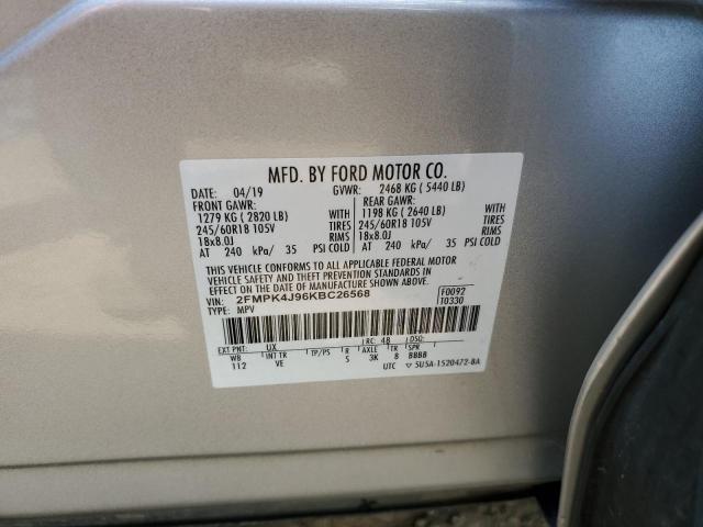 Photo 12 VIN: 2FMPK4J96KBC26568 - FORD EDGE SEL 