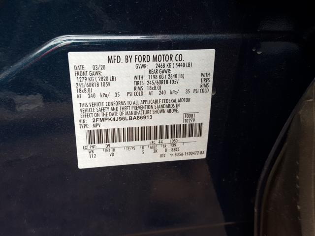 Photo 9 VIN: 2FMPK4J96LBA86913 - FORD EDGE 