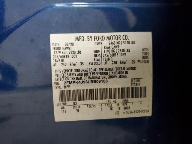 Photo 12 VIN: 2FMPK4J96LBB09168 - FORD EDGE SEL 