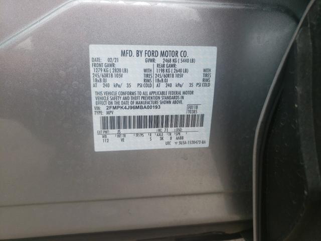 Photo 9 VIN: 2FMPK4J96MBA00193 - FORD EDGE SEL 