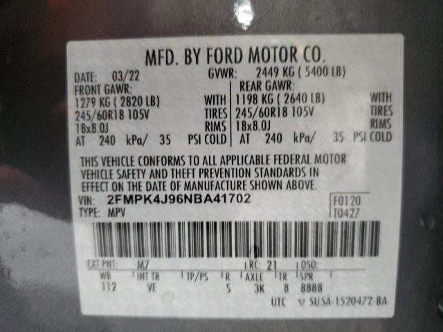 Photo 12 VIN: 2FMPK4J96NBA41702 - FORD EDGE 