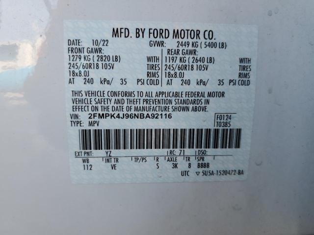 Photo 13 VIN: 2FMPK4J96NBA92116 - FORD EDGE SEL 