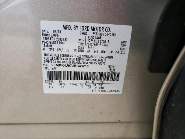 Photo 13 VIN: 2FMPK4J97JBC43216 - FORD EDGE SEL 