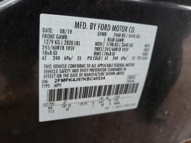 Photo 11 VIN: 2FMPK4J97KBC45534 - FORD EDGE SEL 