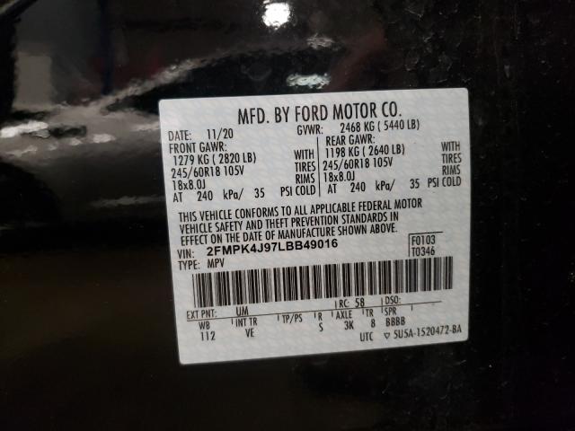 Photo 9 VIN: 2FMPK4J97LBB49016 - FORD EDGE SEL 