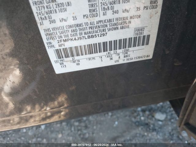 Photo 8 VIN: 2FMPK4J97LBB51297 - FORD EDGE 