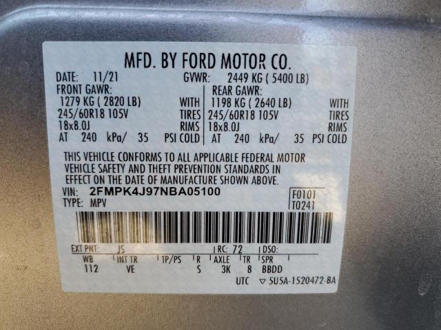 Photo 11 VIN: 2FMPK4J97NBA05100 - FORD EDGE 