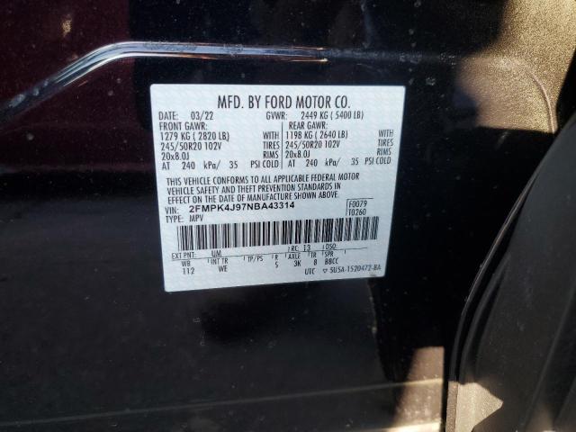 Photo 12 VIN: 2FMPK4J97NBA43314 - FORD EDGE SEL 