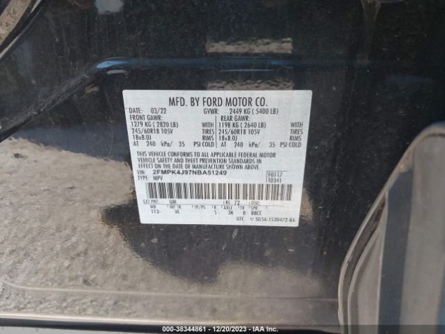 Photo 8 VIN: 2FMPK4J97NBA51249 - FORD EDGE 