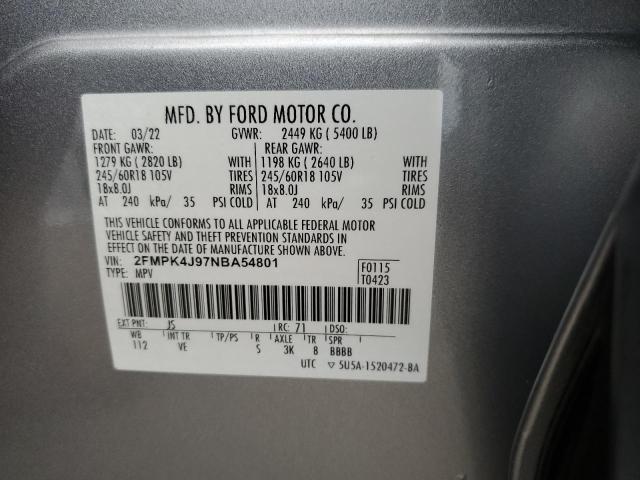 Photo 12 VIN: 2FMPK4J97NBA54801 - FORD EDGE SEL 