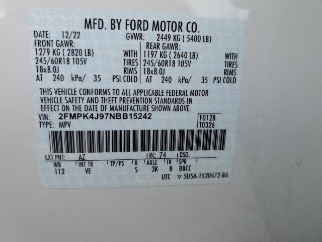 Photo 12 VIN: 2FMPK4J97NBB15242 - FORD EDGE SEL 