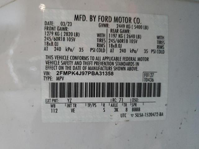 Photo 11 VIN: 2FMPK4J97PBA31358 - FORD EDGE SEL 