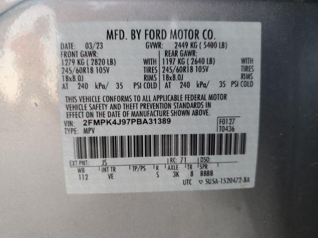 Photo 12 VIN: 2FMPK4J97PBA31389 - FORD EDGE SEL 