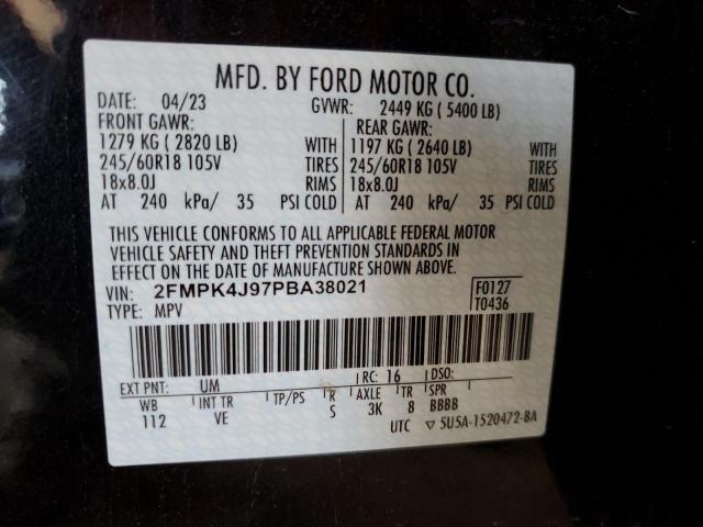 Photo 12 VIN: 2FMPK4J97PBA38021 - FORD EDGE SEL 