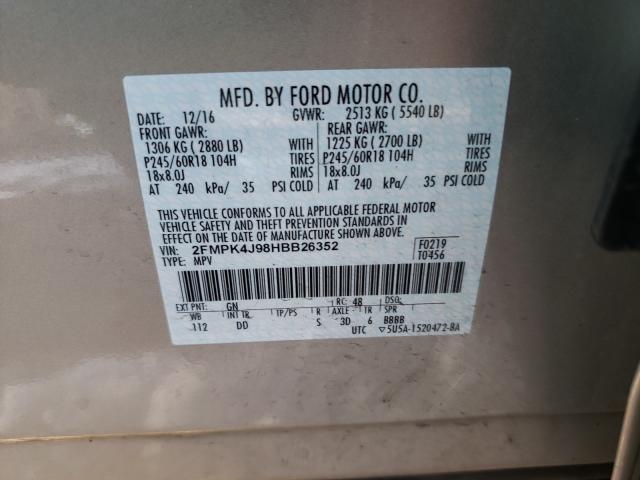 Photo 9 VIN: 2FMPK4J98HBB26352 - FORD EDGE SEL 