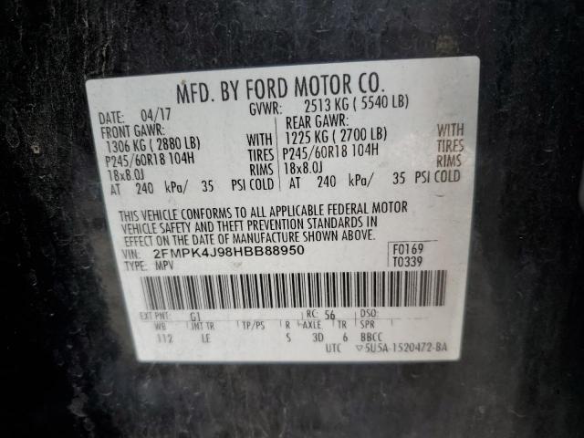 Photo 9 VIN: 2FMPK4J98HBB88950 - FORD EDGE SEL 