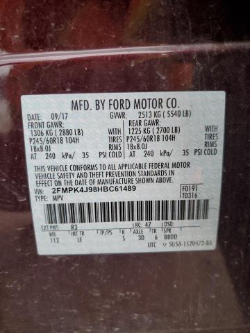 Photo 12 VIN: 2FMPK4J98HBC61489 - FORD EDGE 