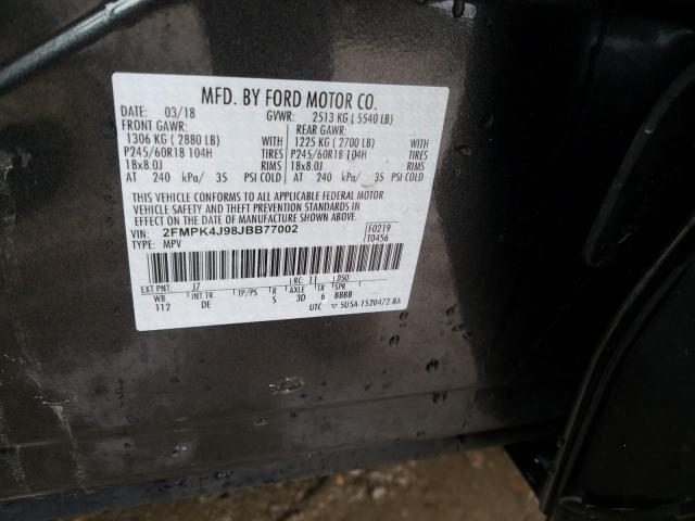 Photo 9 VIN: 2FMPK4J98JBB77002 - FORD EDGE SEL 