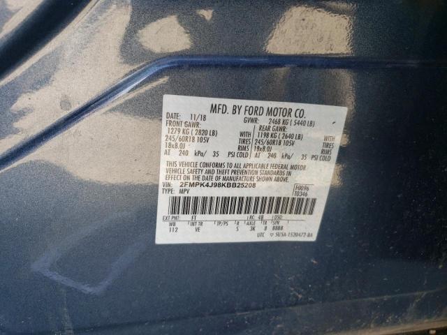 Photo 12 VIN: 2FMPK4J98KBB25208 - FORD EDGE SEL 