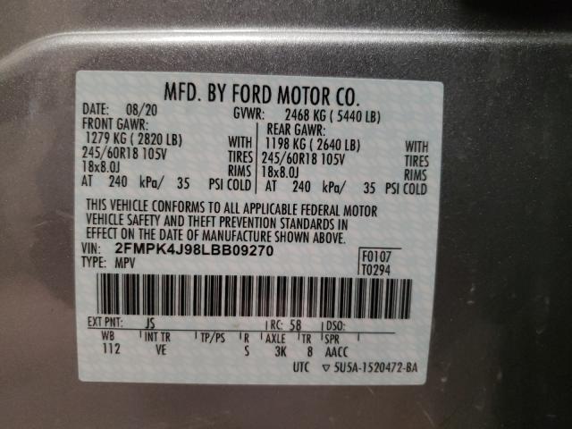 Photo 9 VIN: 2FMPK4J98LBB09270 - FORD EDGE SEL 