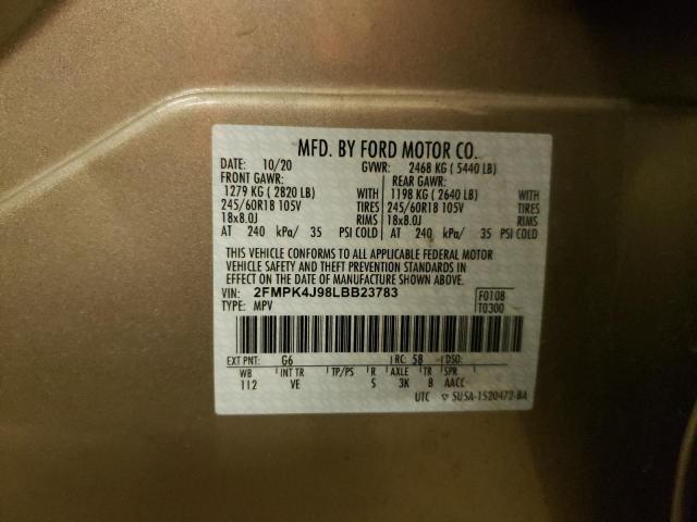 Photo 13 VIN: 2FMPK4J98LBB23783 - FORD EDGE SEL 