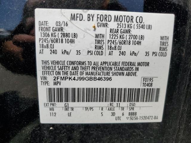 Photo 12 VIN: 2FMPK4J99GBB46396 - FORD EDGE SEL 