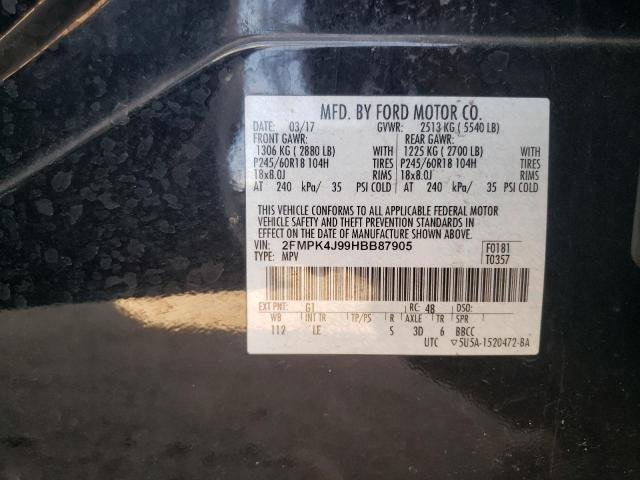 Photo 11 VIN: 2FMPK4J99HBB87905 - FORD EDGE SEL 