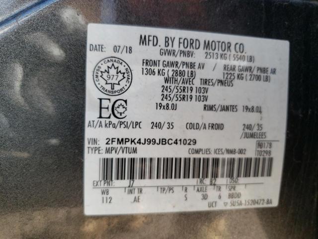 Photo 12 VIN: 2FMPK4J99JBC41029 - FORD EDGE 