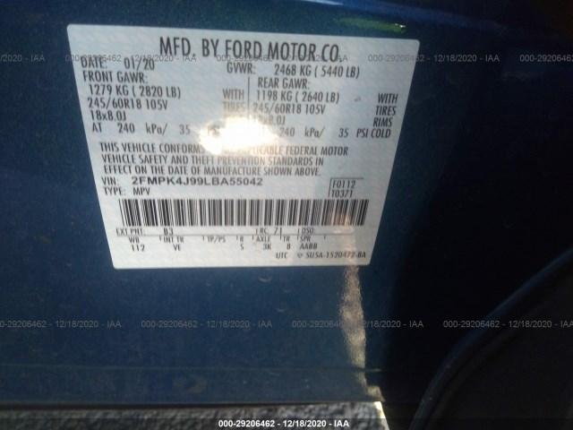 Photo 8 VIN: 2FMPK4J99LBA55042 - FORD EDGE 