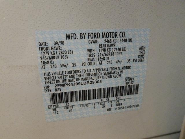 Photo 9 VIN: 2FMPK4J99LBB29303 - FORD EDGE SEL 