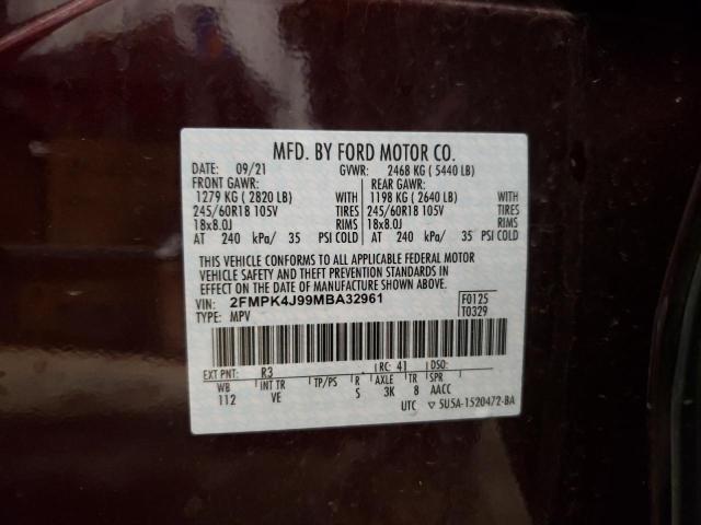 Photo 11 VIN: 2FMPK4J99MBA32961 - FORD EDGE SEL 