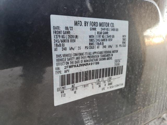 Photo 12 VIN: 2FMPK4J99NBA91199 - FORD EDGE SEL 