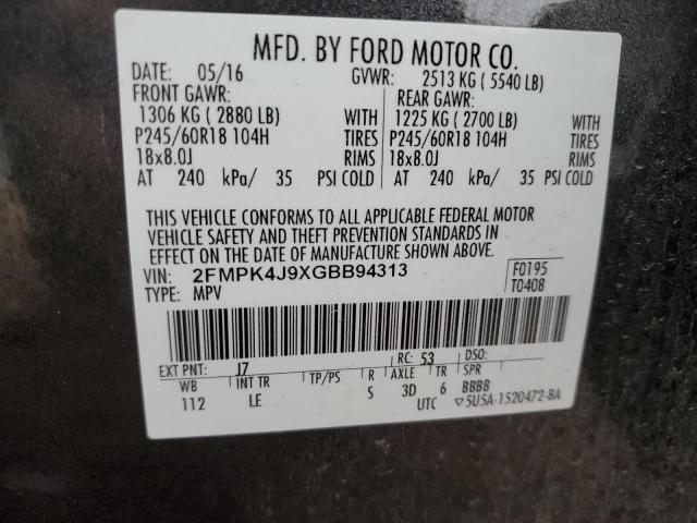 Photo 13 VIN: 2FMPK4J9XGBB94313 - FORD EDGE 