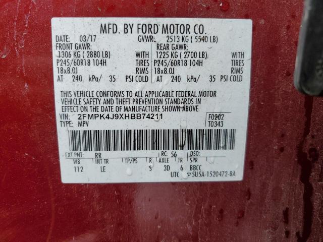 Photo 12 VIN: 2FMPK4J9XHBB74211 - FORD EDGE 