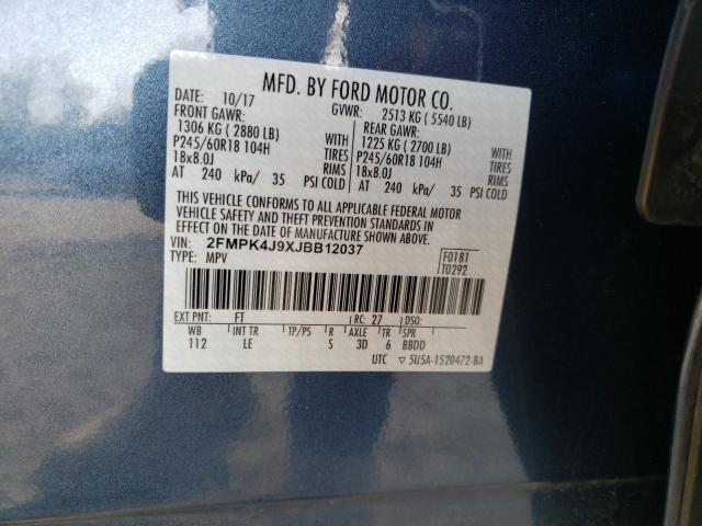 Photo 9 VIN: 2FMPK4J9XJBB12037 - FORD EDGE SEL 