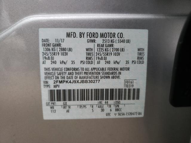 Photo 9 VIN: 2FMPK4J9XJBB30277 - FORD EDGE SEL 