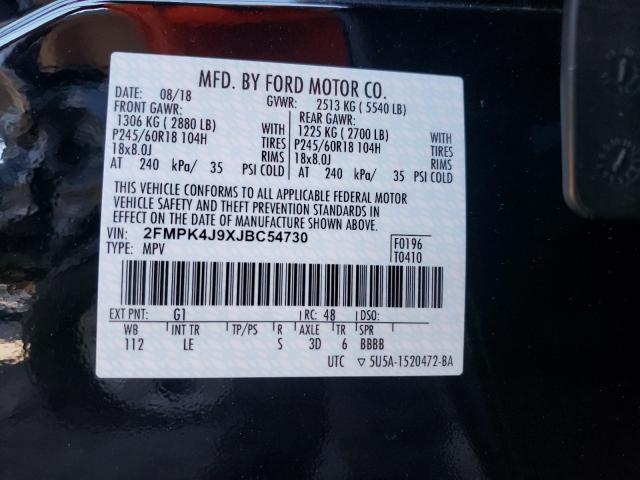 Photo 9 VIN: 2FMPK4J9XJBC54730 - FORD EDGE SEL 