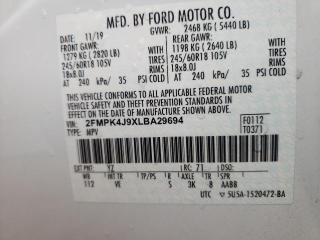 Photo 9 VIN: 2FMPK4J9XLBA29694 - FORD EDGE SEL 