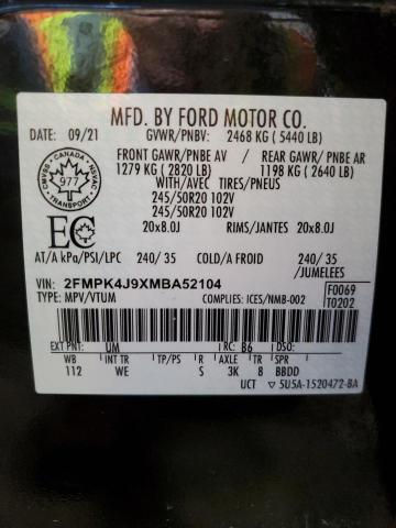 Photo 12 VIN: 2FMPK4J9XMBA52104 - FORD EDGE SEL 