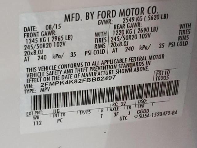 Photo 9 VIN: 2FMPK4K82FBB82497 - FORD EDGE 