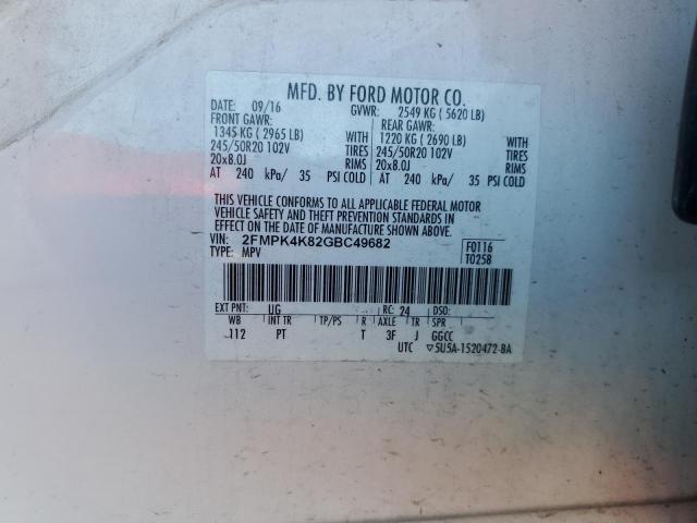 Photo 12 VIN: 2FMPK4K82GBC49682 - FORD EDGE 