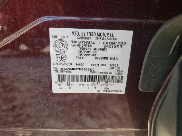 Photo 12 VIN: 2FMPK4K82HBB65430 - FORD EDGE TITAN 