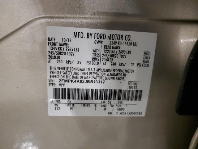 Photo 12 VIN: 2FMPK4K82JBB13317 - FORD EDGE 