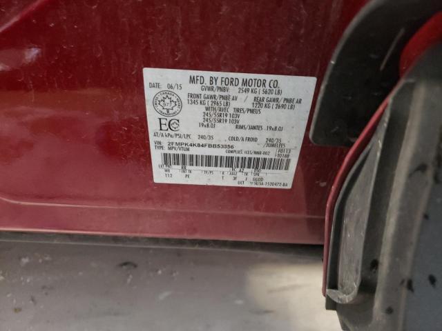 Photo 9 VIN: 2FMPK4K84FBB53356 - FORD EDGE TITAN 