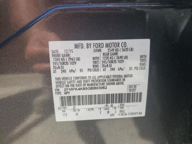 Photo 12 VIN: 2FMPK4K85GBB03082 - FORD EDGE TITAN 