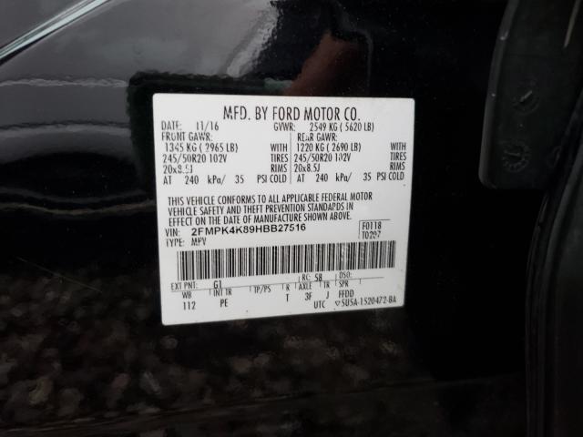 Photo 9 VIN: 2FMPK4K89HBB27516 - FORD EDGE TITAN 